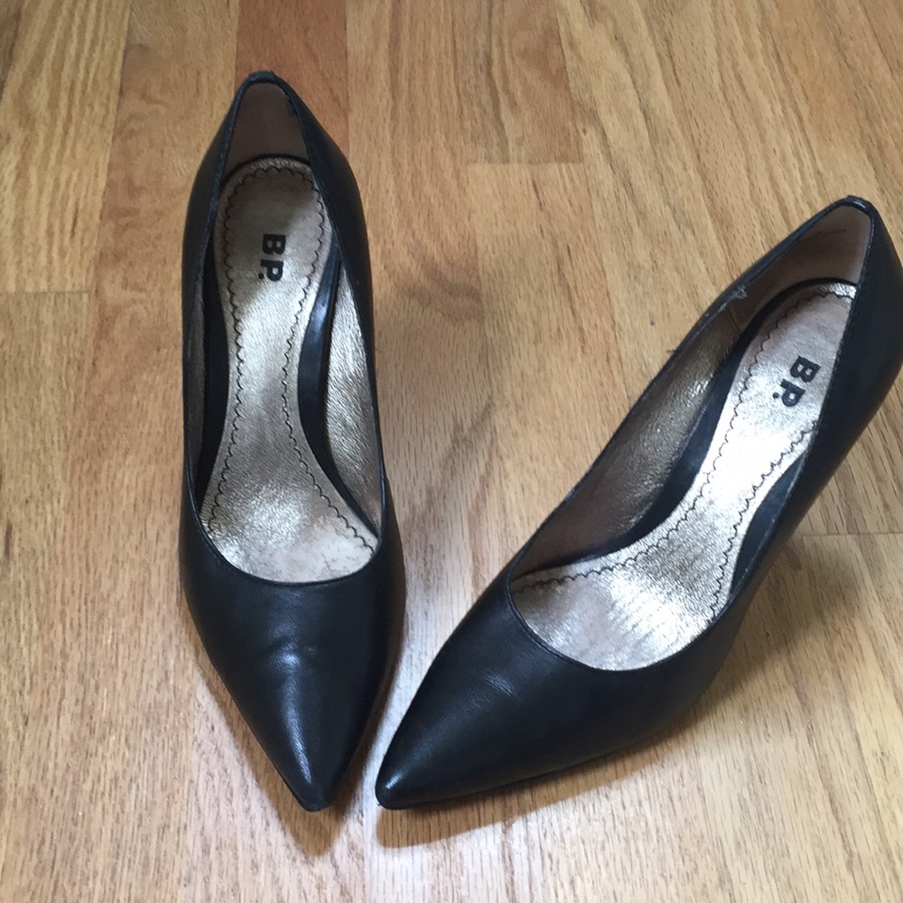 B.P. Black Leather High Heels